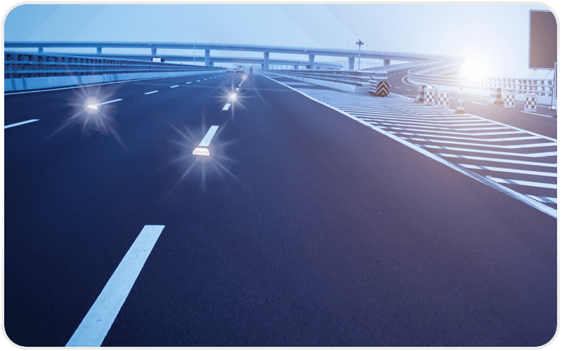road reflective studs in highway